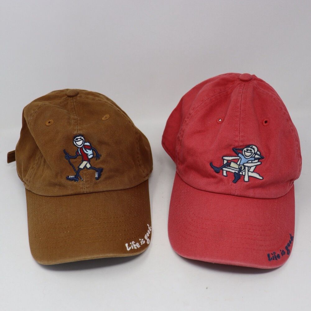 Life Is Good Jake Hats Lot Of 2 Script Logo Hike Camp Beach Baseball